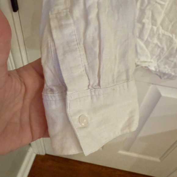 Rails Matea White Linen Lace Up Blouse White 35020 - Picture 9 of 15